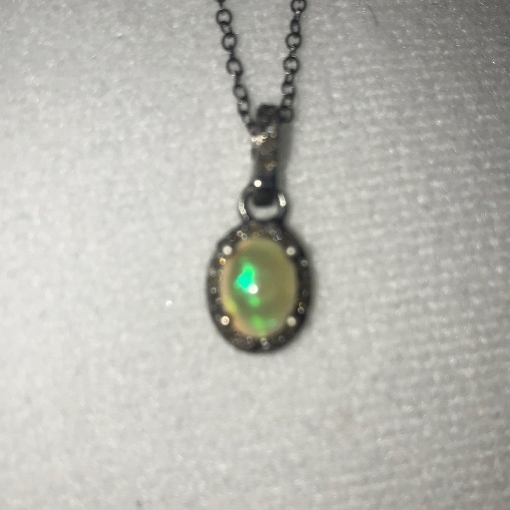 ADORNIA Milly Opal & Champagne Diamond Necklace